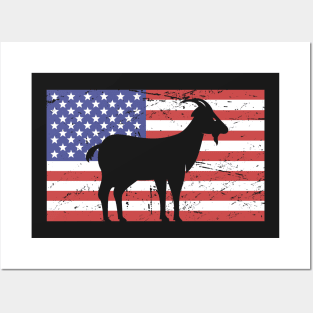 United States –– American Flag & Goat Posters and Art